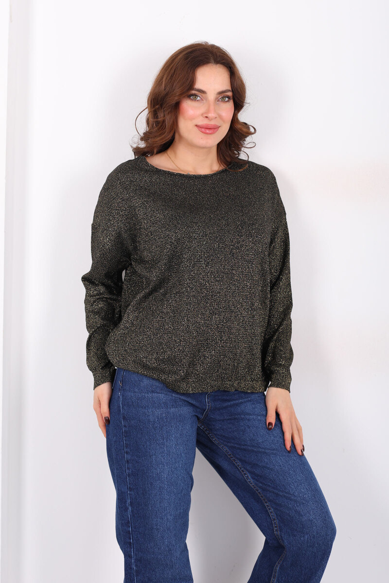 Simli Salaş Kadın Haki Bluz - 6