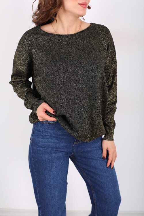 Simli Salaş Kadın Haki Bluz - Berox (1)