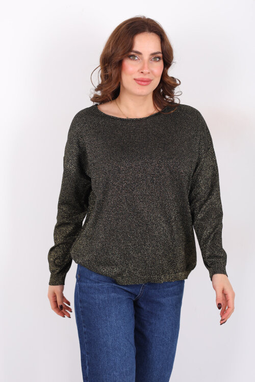 Simli Salaş Kadın Haki Bluz - 4