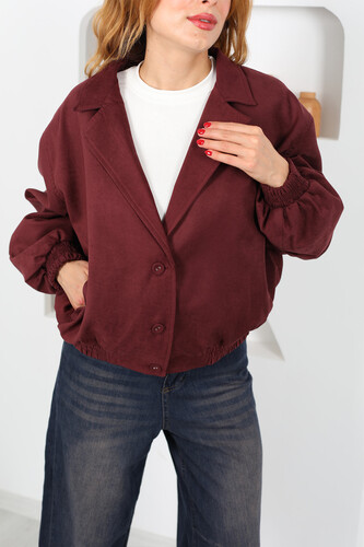 Süet Bomber Bordo Kadın Ceket - 5