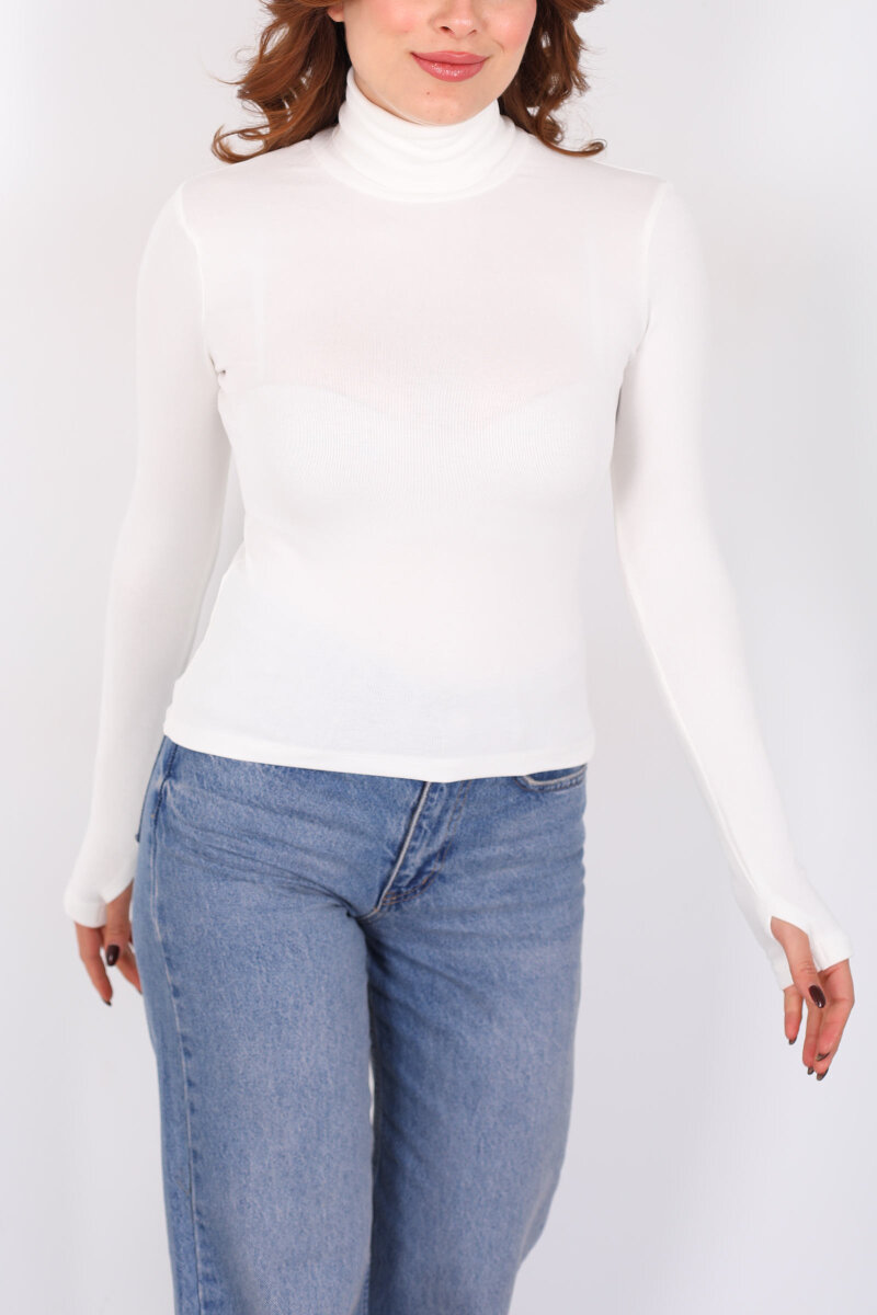 Tam Balıkçı Beyaz Kadın Parmak Geçirmeli Buzzy Body - 2