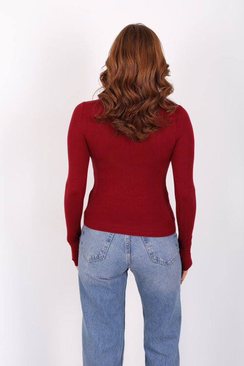 Tam Balıkçı Bordo Kadın Parmak Geçirmeli Buzzy Body - 5