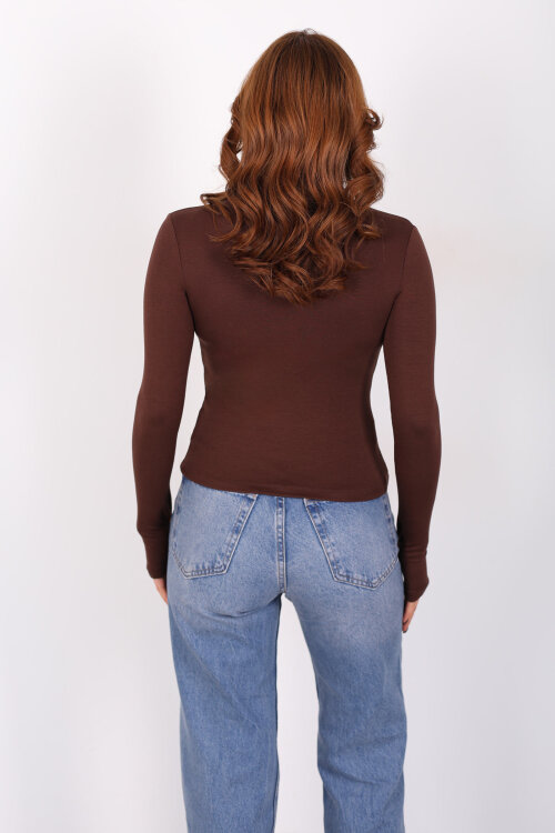 Tam Balıkçı Kahverengi Kadın Parmak Geçirmeli Buzzy Body - 5