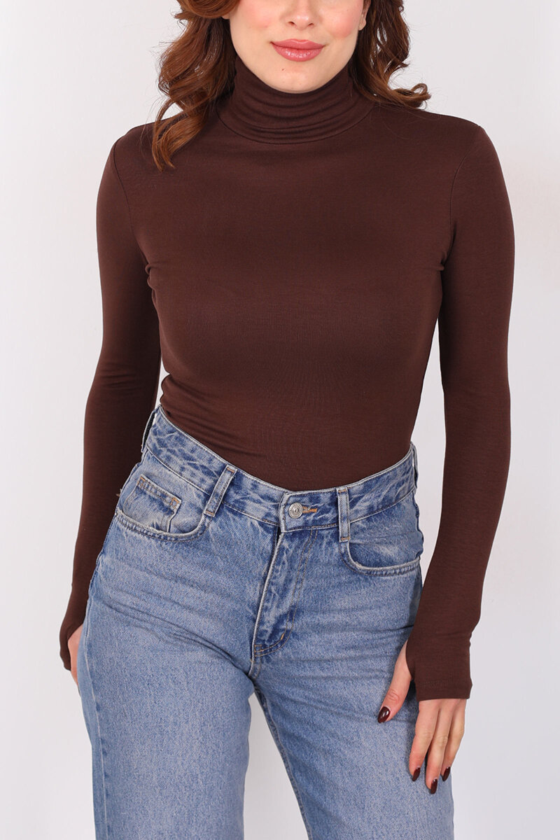 Tam Balıkçı Kahverengi Kadın Parmak Geçirmeli Buzzy Body - 2