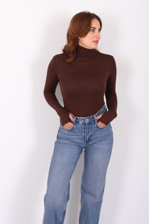 Tam Balıkçı Kahverengi Kadın Parmak Geçirmeli Buzzy Body 