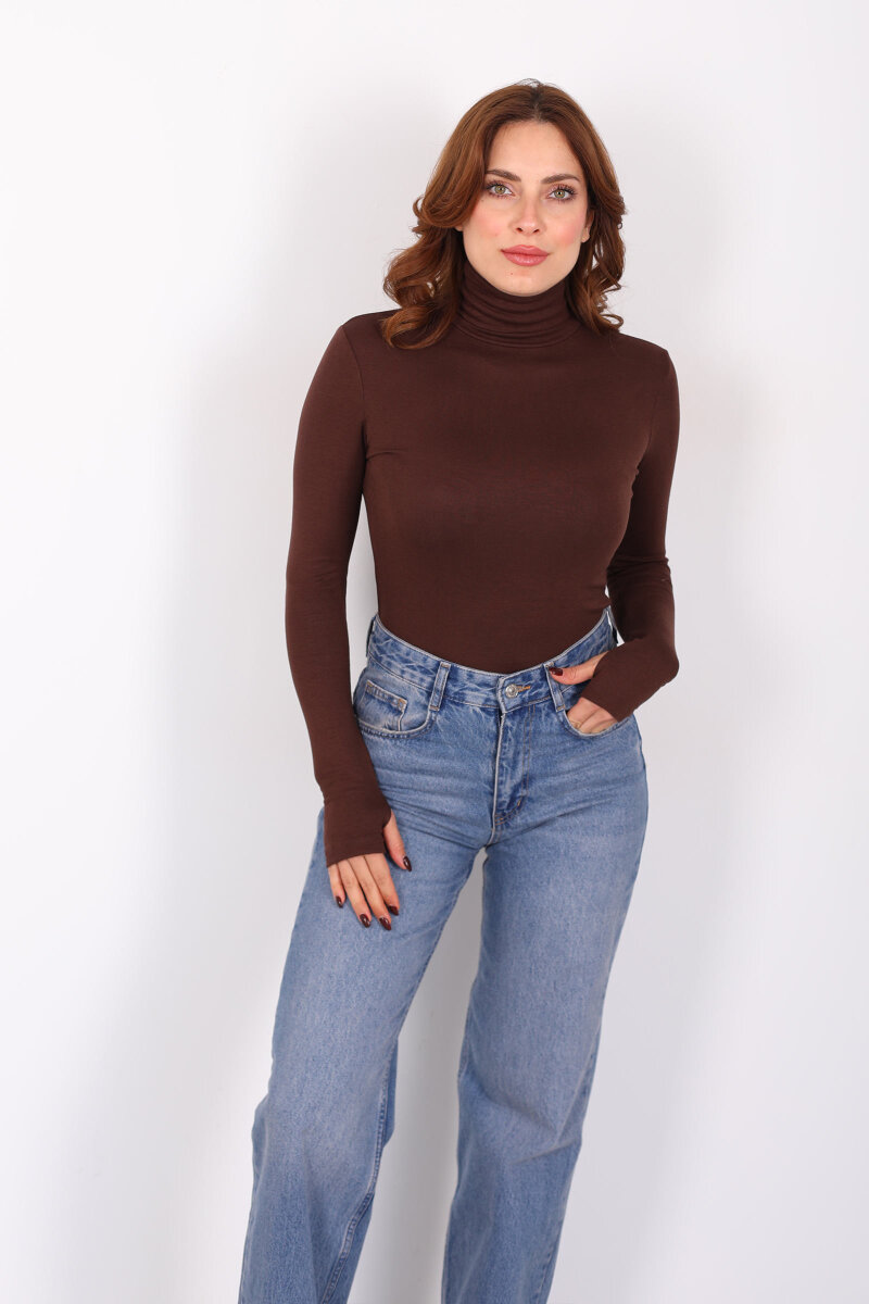 Tam Balıkçı Kahverengi Kadın Parmak Geçirmeli Buzzy Body - 6