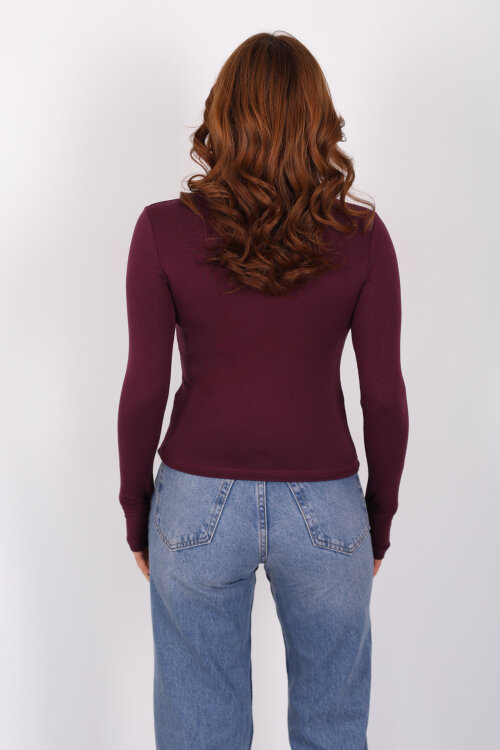 Tam Balıkçı Mürdüm Kadın Parmak Geçirmeli Buzzy Body - 4