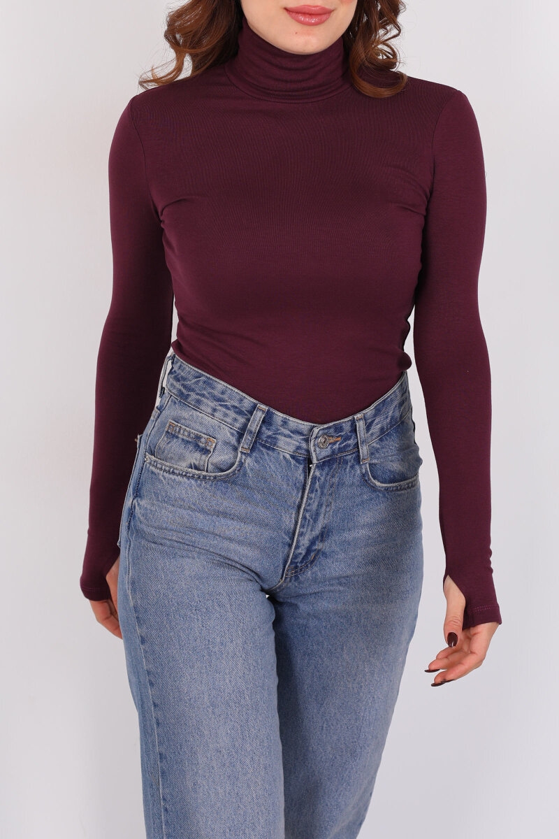 Tam Balıkçı Mürdüm Kadın Parmak Geçirmeli Buzzy Body - 2