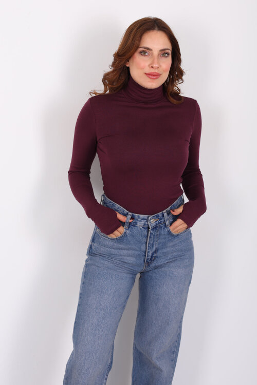 Tam Balıkçı Mürdüm Kadın Parmak Geçirmeli Buzzy Body - 5