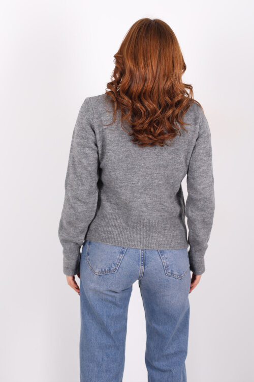 Tam Balıkçı Yaka Antrasit Kadın Triko Kazak - 4