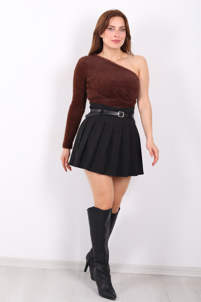 Tek Kol Kadın Kahverengi Sakallı Kazak - 5