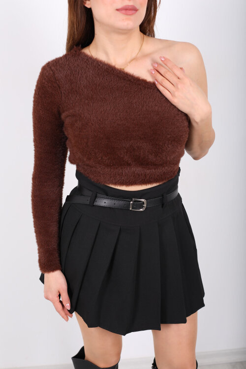 Tek Kol Kadın Kahverengi Sakallı Kazak - 2