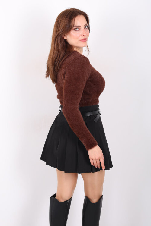 Tek Kol Kadın Kahverengi Sakallı Kazak - 4