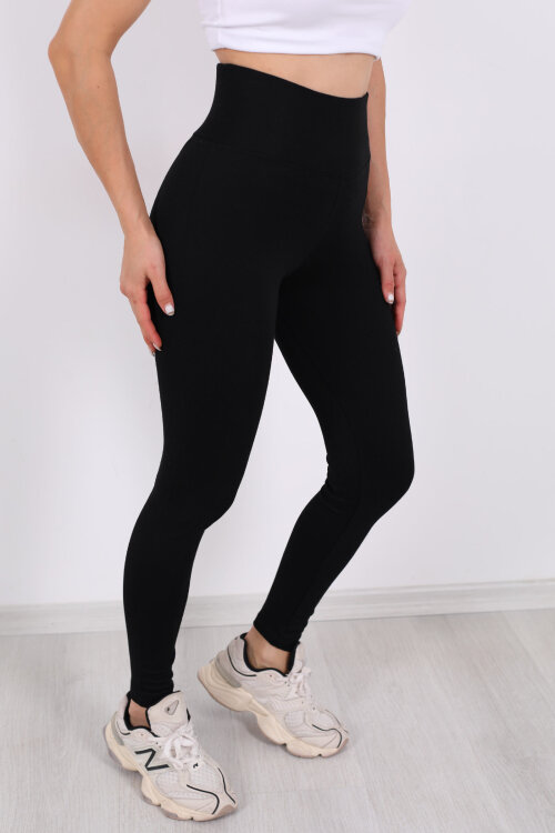 Toparlayıcı Kalın Kemer Siyah Çelik Tayt - Berox (1)