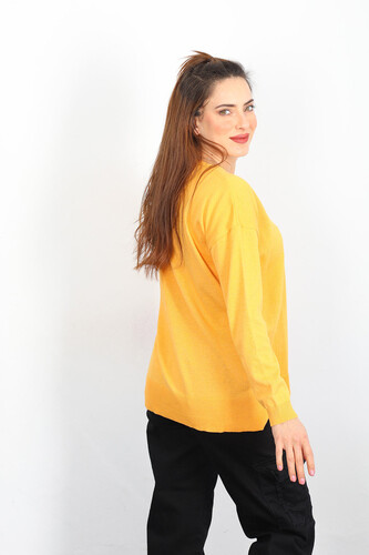 V Yaka Salaş Triko Yavruağzı Kadın Kazak - 3