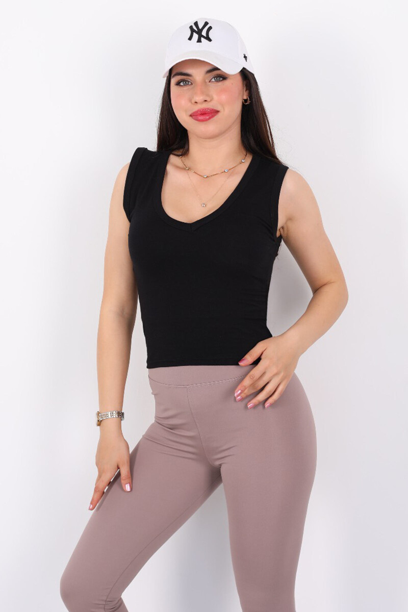 V Yaka Kolsuz Siyah Kadın Body - 1