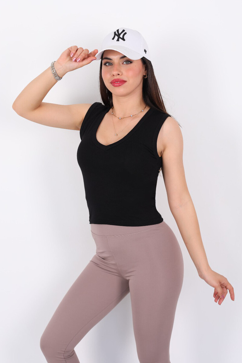 V Yaka Kolsuz Siyah Kadın Body - 3