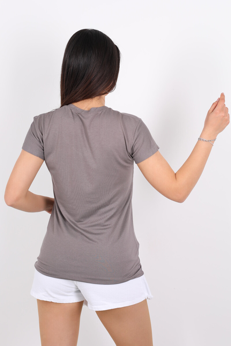 V Yaka Viskon Vizon Kadın T-Shirt - 2