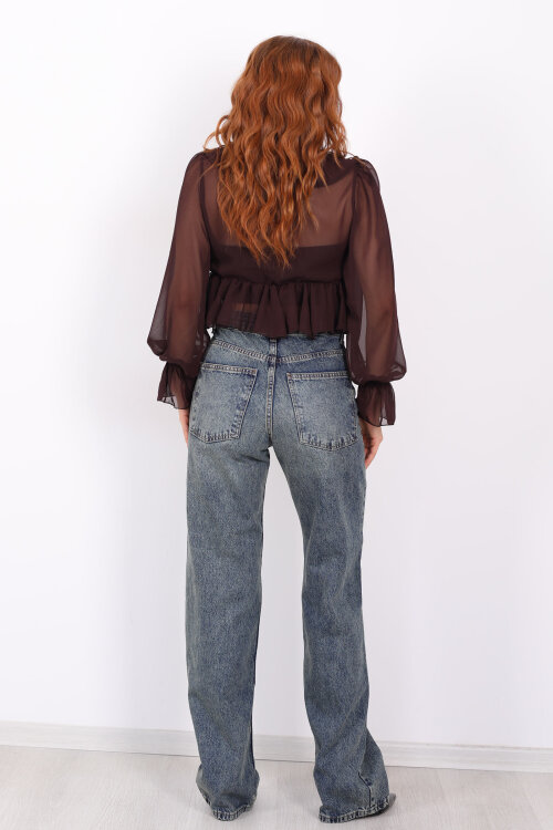 Wide Leg Tint Kadın Jeans - 6