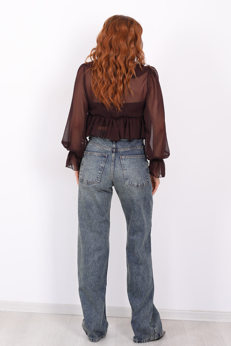 Wide Leg Tint Kadın Jeans - 6