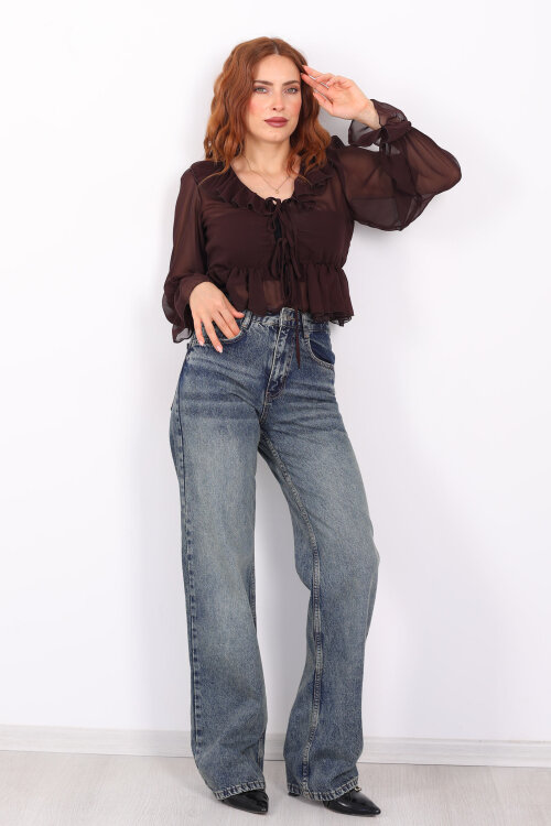 Wide Leg Tint Kadın Jeans - Berox