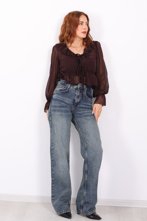 Wide Leg Tint Kadın Jeans - 3