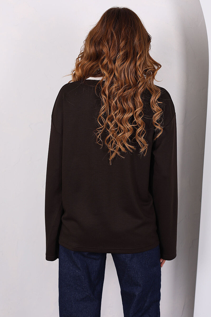 WILD Baskılı Acı Kahve Kadın Modal Sweatshirt - 4