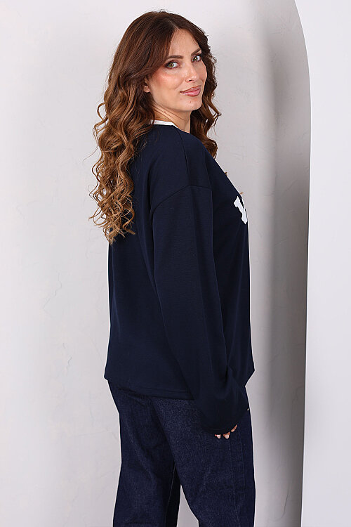 WILD Baskılı Lacivert Kadın Modal Sweatshirt - 4