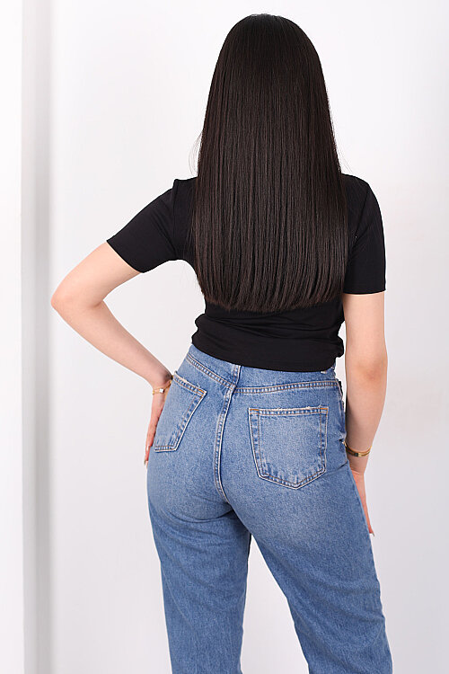 Yandan Bağlamalı Bisiklet Yaka Siyah Kadın Bluz - 5