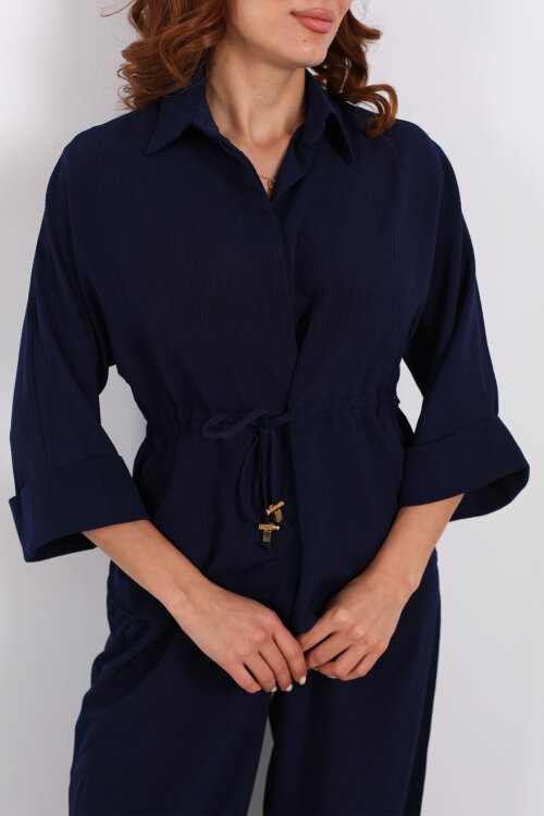 Yarasa Kol Bel Bağcıklı Lacivert Kadın Takım - Berox (1)