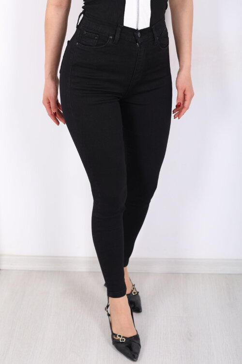 Yüksek Bel Siyah Kadın Skinny Jean Pantolon - Berox (1)
